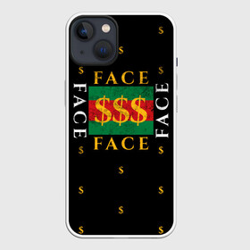 Чехол для iPhone 13 с принтом FACE GG Style в Белгороде,  |  | Тематика изображения на принте: dark | eshkere | face | gucci | gussi | hate | hip | love | rap | raper | rapper | russian | tattoo | антибренд | гуси | гусси | гучи | гуччи | дремин | иван | мрачный | репер | русский | рэп | рэпер | тату | фэйс | хип | хоп | эщкере