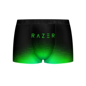 Мужские трусы 3D с принтом RAZER в Белгороде, 50% хлопок, 50% полиэстер | классическая посадка, на поясе мягкая тканевая резинка | 101 | brand | company | gamer | green | logo | mamba | naga | player | razer | rzr | snake | бренд | железо | зеленый | змея | компания | лого | рейзер | софт