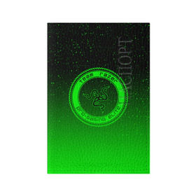 Обложка для паспорта матовая кожа с принтом RAZER SPACE в Белгороде, натуральная матовая кожа | размер 19,3 х 13,7 см; прозрачные пластиковые крепления | 101 | brand | company | gamer | green | logo | mamba | naga | player | razer | rzr | snake | space | бренд | железо | зеленый | змея | компания | космос | лого | рейзер | софт