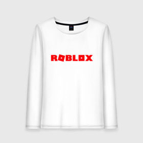 Женский лонгслив хлопок с принтом Roblox Logo в Белгороде, 100% хлопок |  | logo | roblox | лого | логотип | надпись | роблокс