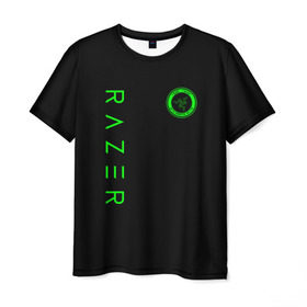 Мужская футболка 3D с принтом RAZER в Белгороде, 100% полиэфир | прямой крой, круглый вырез горловины, длина до линии бедер | Тематика изображения на принте: 101 | brand | company | gamer | green | logo | mamba | naga | player | razer | rzr | snake | бренд | железо | зеленый | змея | компания | лого | рейзер | софт