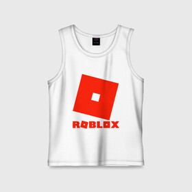 Детская майка хлопок с принтом Roblox Logo в Белгороде,  |  | logo | roblox | лого | логотип | надпись | роблокс