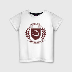 Детская футболка хлопок с принтом Roblox University в Белгороде, 100% хлопок | круглый вырез горловины, полуприлегающий силуэт, длина до линии бедер | 