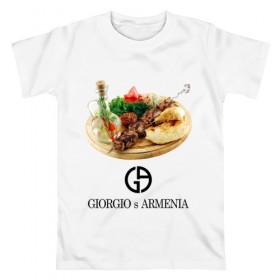 Мужская футболка хлопок с принтом Giorgio s Armenia в Белгороде, 100% хлопок | прямой крой, круглый вырез горловины, длина до линии бедер, слегка спущенное плечо. | антибренд | гиоргий с армении | стиль | тренд