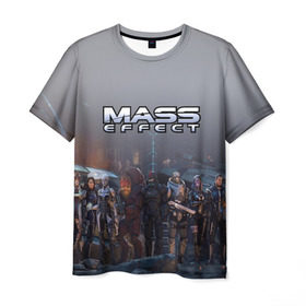 Мужская футболка 3D с принтом Mass Effect в Белгороде, 100% полиэфир | прямой крой, круглый вырез горловины, длина до линии бедер | Тематика изображения на принте: amdromeda initiative | andromeda | game | gun | hemet | n7 | rifle | ryder | soldier | space | star | weapon