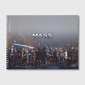 Альбом для рисования с принтом Mass Effect в Белгороде, 100% бумага
 | матовая бумага, плотность 200 мг. | amdromeda initiative | andromeda | game | gun | hemet | n7 | rifle | ryder | soldier | space | star | weapon
