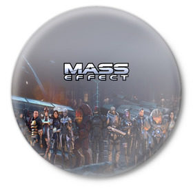 Значок с принтом Mass Effect в Белгороде,  металл | круглая форма, металлическая застежка в виде булавки | amdromeda initiative | andromeda | game | gun | hemet | n7 | rifle | ryder | soldier | space | star | weapon