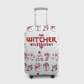 Чехол для чемодана 3D с принтом The Witcher Новогодний в Белгороде, 86% полиэфир, 14% спандекс | двустороннее нанесение принта, прорези для ручек и колес | Тематика изображения на принте: wild hunt | арбалет | ведьмак 3 | геральт | год | дикая | магия | новый | охота | снег | цири