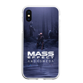 Чехол для iPhone XS Max матовый с принтом MASS EFFECT ANDROMEDA в Белгороде, Силикон | Область печати: задняя сторона чехла, без боковых панелей | Тематика изображения на принте: amdromeda initiative | andromeda | game | gun | hemet | n7 | rifle | ryder | soldier | space | star | weapon