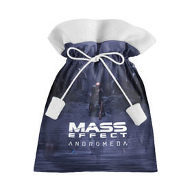 Подарочный 3D мешок с принтом MASS EFFECT ANDROMEDA в Белгороде, 100% полиэстер | Размер: 29*39 см | amdromeda initiative | andromeda | game | gun | hemet | n7 | rifle | ryder | soldier | space | star | weapon