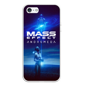 Чехол для iPhone 5/5S матовый с принтом MASS EFFECT ANDROMEDA в Белгороде, Силикон | Область печати: задняя сторона чехла, без боковых панелей | amdromeda initiative | andromeda | game | gun | hemet | n7 | rifle | ryder | soldier | space | star | weapon