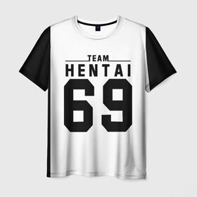 Мужская футболка 3D с принтом HENTAI TEAM в Белгороде, 100% полиэфир | прямой крой, круглый вырез горловины, длина до линии бедер | ahegao | anime | kodome | manga | senpai | аниме | анимэ | ахегао | кодоме | манга | меха | сенпай | юри | яой