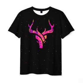 Мужская футболка 3D с принтом Deer в Белгороде, 100% полиэфир | прямой крой, круглый вырез горловины, длина до линии бедер | deer | minimalism | минимализм | олень