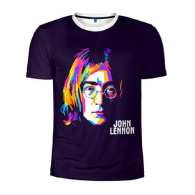 Мужская футболка 3D спортивная с принтом Джон Леннон в Белгороде, 100% полиэстер с улучшенными характеристиками | приталенный силуэт, круглая горловина, широкие плечи, сужается к линии бедра | the beatles | битлз | британия | джон | леннон | ленон | рок | рок н ролл | хард рок | хиппи