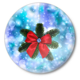 Значок с принтом Новогодний бантик в Белгороде,  металл | круглая форма, металлическая застежка в виде булавки | christmas | cookie | gift | gingerbread | new | present | snow | snowflakes | three | xmas | year | год | ёлка | ель | новый | подарок | пряник | рождество | снег | снежинки | сюрприз