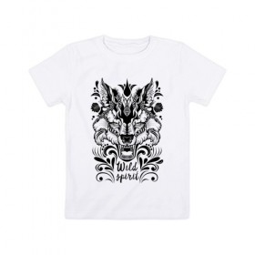 Детская футболка хлопок с принтом Дикая Лиса в Белгороде, 100% хлопок | круглый вырез горловины, полуприлегающий силуэт, длина до линии бедер | fox | siberia | wild | волк | животные | лиса | свобода | сибирь