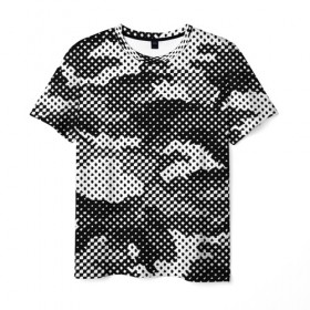 Мужская футболка 3D с принтом Черный камуфляж в Белгороде, 100% полиэфир | прямой крой, круглый вырез горловины, длина до линии бедер | камуфляж | милитари | стиль | тренд | узор