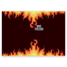 Поздравительная открытка с принтом МЧС России в Белгороде, 100% бумага | плотность бумаги 280 г/м2, матовая, на обратной стороне линовка и место для марки
 | мчс | огонь | пламя | пожар | пожарник | пожарный | профессия | россия