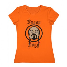 Женская футболка хлопок с принтом Снуп Дог | Snoop Dogg в Белгороде, 100% хлопок | прямой крой, круглый вырез горловины, длина до линии бедер, слегка спущенное плечо | 