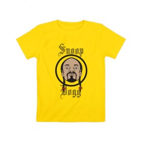 Детская футболка хлопок с принтом Снуп Дог | Snoop Dogg в Белгороде, 100% хлопок | круглый вырез горловины, полуприлегающий силуэт, длина до линии бедер | 