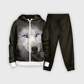 Детский костюм 3D с принтом Голубоглазый волк в Белгороде,  |  | волк | глаза | охотник | серый | хищник