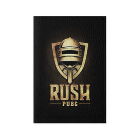 Обложка для паспорта матовая кожа с принтом Rush PUBG в Белгороде, натуральная матовая кожа | размер 19,3 х 13,7 см; прозрачные пластиковые крепления | battle | battlegrounds | chicken | deathmatch | dinner | playerunknowns | royale | игра | курица | обед | победитель | прорыв | цыплёнок