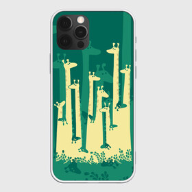 Чехол для iPhone 12 Pro Max с принтом Жирафы в Белгороде, Силикон |  | Тематика изображения на принте: africa | animals | fantasy | giraffes | long | neck | silhouette | spots | stencil | surrealism | аниме | африка | ветки | длинная | животные | жирафы | зелёный | картинка | крутой | листья | лучший | пятна | растения | рисунок | силуэт
