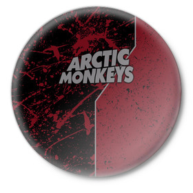 Значок с принтом Arctic Monkeys в Белгороде,  металл | круглая форма, металлическая застежка в виде булавки | британская | гараж | группа | инди рок | метал | ню | постпанк | психоделический | рок | хай грин | электроник