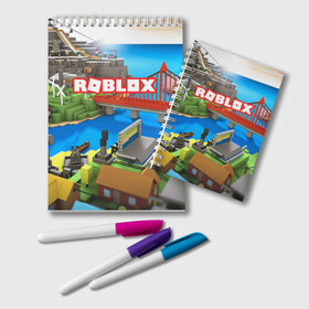 Блокнот с принтом ROBLOX в Белгороде, 100% бумага | 48 листов, плотность листов — 60 г/м2, плотность картонной обложки — 250 г/м2. Листы скреплены удобной пружинной спиралью. Цвет линий — светло-серый
 | block | lego | logo | minecraft | online | oof | quest | roblocks | roblockx | roblox | studio | блок | блоки | голова | игра | игры | квест | лего | лицо | лого | логотип | майнкрафт | онлайн | роблокс | символ | студия