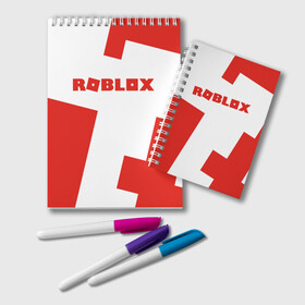 Блокнот с принтом ROBLOX Red в Белгороде, 100% бумага | 48 листов, плотность листов — 60 г/м2, плотность картонной обложки — 250 г/м2. Листы скреплены удобной пружинной спиралью. Цвет линий — светло-серый
 | block | lego | logo | minecraft | online | oof | quest | roblocks | roblockx | roblox | studio | блок | блоки | голова | игра | игры | квест | лего | лицо | лого | логотип | майнкрафт | онлайн | роблокс | символ | студия