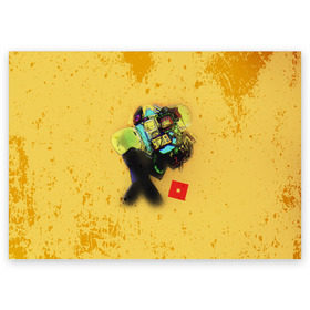Поздравительная открытка с принтом ROBLOX Grunge ART в Белгороде, 100% бумага | плотность бумаги 280 г/м2, матовая, на обратной стороне линовка и место для марки
 | Тематика изображения на принте: block | lego | logo | minecraft | online | oof | quest | roblocks | roblockx | roblox | studio | блок | блоки | голова | игра | игры | квест | лего | лицо | лого | логотип | майнкрафт | онлайн | роблокс | символ | студия