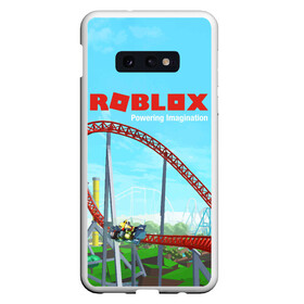 Чехол для Samsung S10E с принтом ROBLOX Powering Imagination в Белгороде, Силикон | Область печати: задняя сторона чехла, без боковых панелей | block | lego | logo | minecraft | online | oof | quest | roblocks | roblockx | roblox | studio | блок | блоки | голова | игра | игры | квест | лего | лицо | лого | логотип | майнкрафт | онлайн | роблокс | символ | студия