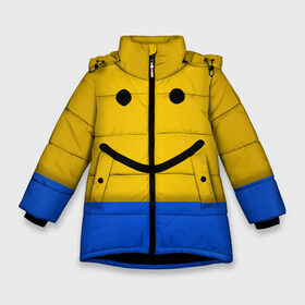 Зимняя куртка для девочек 3D с принтом ROBLOX NOOB Face в Белгороде, ткань верха — 100% полиэстер; подклад — 100% полиэстер, утеплитель — 100% полиэстер. | длина ниже бедра, удлиненная спинка, воротник стойка и отстегивающийся капюшон. Есть боковые карманы с листочкой на кнопках, утяжки по низу изделия и внутренний карман на молнии. 

Предусмотрены светоотражающий принт на спинке, радужный светоотражающий элемент на пуллере молнии и на резинке для утяжки. | lego | logo | meme | memes | minecraft | oof | quest | roblocks | roblockx | roblox | studio | блок | блоки | голова | игра | игры | квест | лего | лицо | лого | логотип | майнкрафт | мем | мемы | онлайн | роблокс | студия