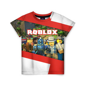 Детская футболка 3D с принтом ROBLOX в Белгороде, 100% гипоаллергенный полиэфир | прямой крой, круглый вырез горловины, длина до линии бедер, чуть спущенное плечо, ткань немного тянется | lego | logo | meme | memes | minecraft | oof | quest | roblocks | roblockx | roblox | studio | блок | блоки | голова | игра | игры | квест | лего | лицо | лого | логотип | майнкрафт | мем | мемы | онлайн | роблокс | студия