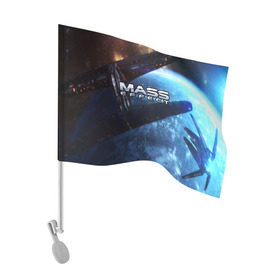 Флаг для автомобиля с принтом MASS EFFECT в Белгороде, 100% полиэстер | Размер: 30*21 см | amdromeda initiative | andromeda | game | gun | hemet | n7 | rifle | ryder | soldier | space | star | weapon