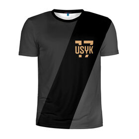 Мужская футболка 3D спортивная с принтом USYK 17 в Белгороде, 100% полиэстер с улучшенными характеристиками | приталенный силуэт, круглая горловина, широкие плечи, сужается к линии бедра | 