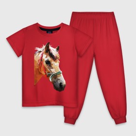 Детская пижама хлопок с принтом Лошадь в Белгороде, 100% хлопок |  брюки и футболка прямого кроя, без карманов, на брюках мягкая резинка на поясе и по низу штанин
 | абстракция | конь | лошадка | лошадь