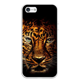 Чехол для iPhone 5/5S матовый с принтом Ягуар в Белгороде, Силикон | Область печати: задняя сторона чехла, без боковых панелей | гепард | кошка | леопард | охотник | тигр | хищник | ягуар