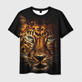 Мужская футболка 3D с принтом Ягуар в Белгороде, 100% полиэфир | прямой крой, круглый вырез горловины, длина до линии бедер | Тематика изображения на принте: гепард | кошка | леопард | охотник | тигр | хищник | ягуар