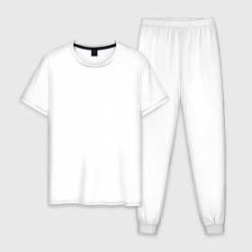 Мужская пижама хлопок с принтом Gamer белый в Белгороде, 100% хлопок | брюки и футболка прямого кроя, без карманов, на брюках мягкая резинка на поясе и по низу штанин
 | 