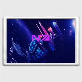 Магнит 45*70 с принтом Mass Effect N7 в Белгороде, Пластик | Размер: 78*52 мм; Размер печати: 70*45 | Тематика изображения на принте: 