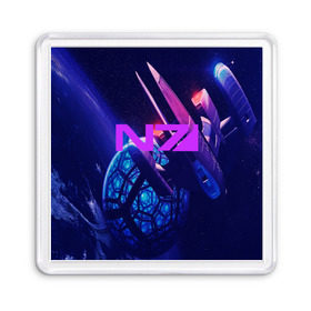 Магнит 55*55 с принтом Mass Effect N7 в Белгороде, Пластик | Размер: 65*65 мм; Размер печати: 55*55 мм | Тематика изображения на принте: 