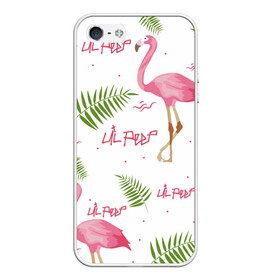Чехол для iPhone 5/5S матовый с принтом Lil Peep pink flamingo в Белгороде, Силикон | Область печати: задняя сторона чехла, без боковых панелей | benz truck | girls. pink | gustav hr | hip hop | lil | lil peep | peep | rap | лил | лилпип | листья | пальма | пальмы | пип | розовый | рэп | фламинго | хип хоп | эмо | эмо реп