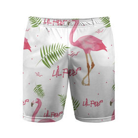 Мужские шорты 3D спортивные с принтом Lil Peep pink flamingo в Белгороде,  |  | benz truck | girls. pink | gustav hr | hip hop | lil | lil peep | peep | rap | лил | лилпип | листья | пальма | пальмы | пип | розовый | рэп | фламинго | хип хоп | эмо | эмо реп