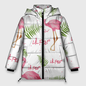 Женская зимняя куртка 3D с принтом Lil Peep pink flamingo в Белгороде, верх — 100% полиэстер; подкладка — 100% полиэстер; утеплитель — 100% полиэстер | длина ниже бедра, силуэт Оверсайз. Есть воротник-стойка, отстегивающийся капюшон и ветрозащитная планка. 

Боковые карманы с листочкой на кнопках и внутренний карман на молнии | benz truck | girls. pink | gustav hr | hip hop | lil | lil peep | peep | rap | лил | лилпип | листья | пальма | пальмы | пип | розовый | рэп | фламинго | хип хоп | эмо | эмо реп