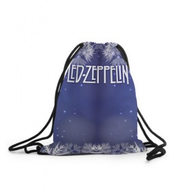 Рюкзак-мешок 3D с принтом Новогодний Led Zeppelin в Белгороде, 100% полиэстер | плотность ткани — 200 г/м2, размер — 35 х 45 см; лямки — толстые шнурки, застежка на шнуровке, без карманов и подкладки | 