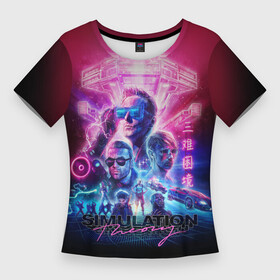 Женская футболка 3D Slim с принтом Muse: Simulation Theory в Белгороде,  |  | alternative | music | retro | rock | simulation | theory | альбом | альтернатива | альтернативная | беллами | музыка | мьюз | мэтью | ретро | рок