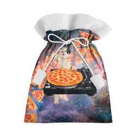Подарочный 3D мешок с принтом Кот Диджей в Белгороде, 100% полиэстер | Размер: 29*39 см | Тематика изображения на принте: cat | cosmos | dj | fast | fastfood | food | meme | party | pizza | space | вечеринка | диджей | еда | космос | кошак | кошка | мем | пицца | фастфуд