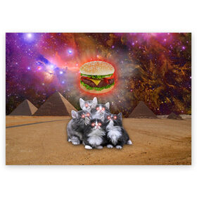 Поздравительная открытка с принтом Египетские Коты в Белгороде, 100% бумага | плотность бумаги 280 г/м2, матовая, на обратной стороне линовка и место для марки
 | cat | cosmos | egypt | fast | fastfood | food | meme | party | space | вечеринка | египет | еда | иллюминаты | космос | кошак | кошка | масоны | мем | песок | пирамиды | пицца | пустыня | фастфуд