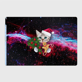 Магнитный плакат 3Х2 с принтом astro cat в Белгороде, Полимерный материал с магнитным слоем | 6 деталей размером 9*9 см | Тематика изображения на принте: art | cat | new year | pizza | space | абстракция | еда | ёлка | звезды | киса | космос | кот | кот в космосе | кот с едой | котенок | котик | кошка | новый год | пицца | праздник | рождество | шапка
